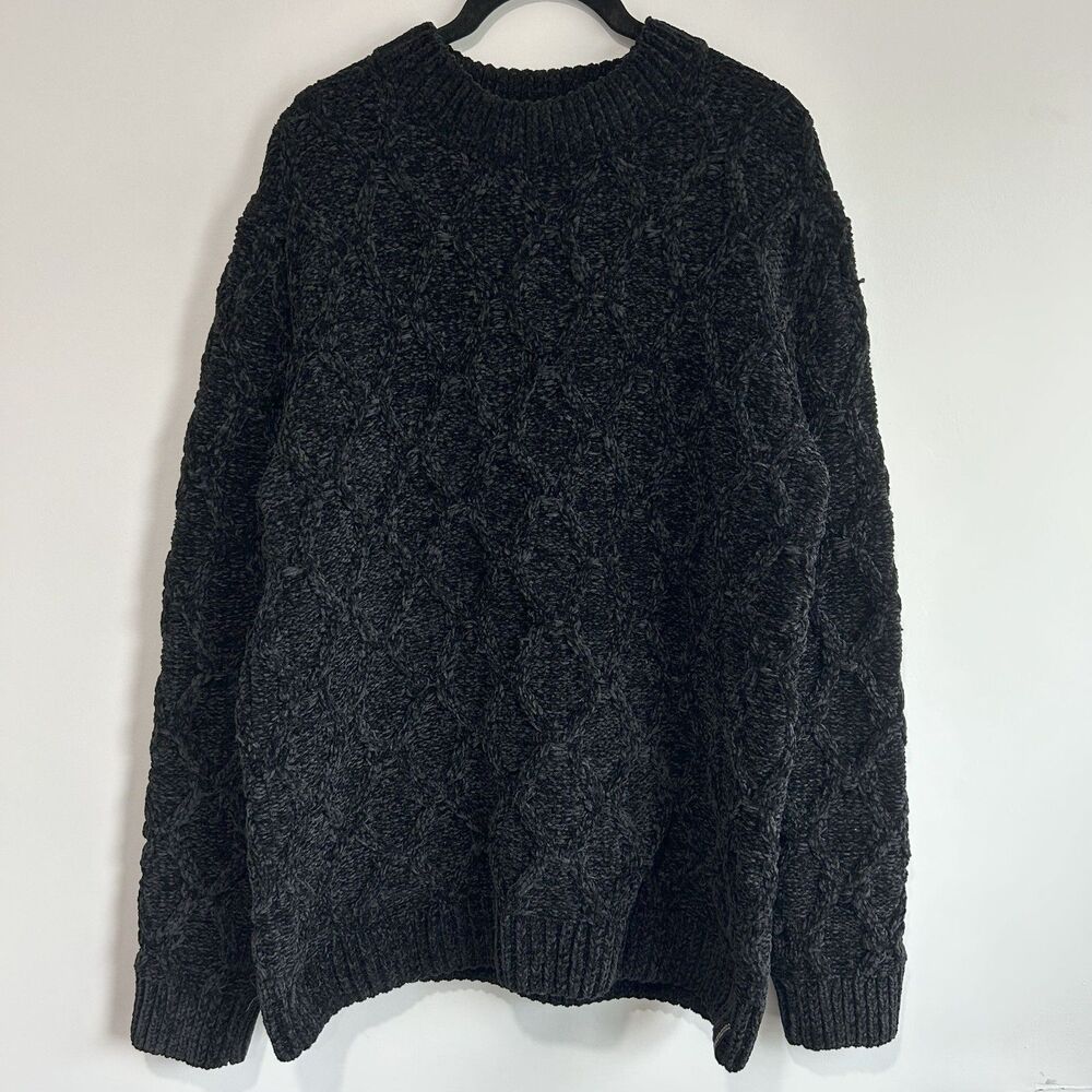 Scotch & Soda Cable Knit Sweater Size Medium Black Cozy
